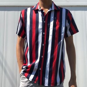Men’s Button Down Short Sleeve w/ stripes